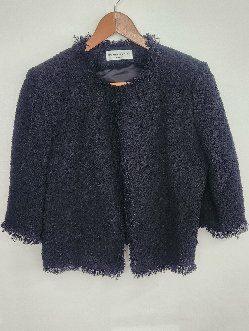 sonia rykiel jacket Black Eyelash Fringe Size 38 US Size Small